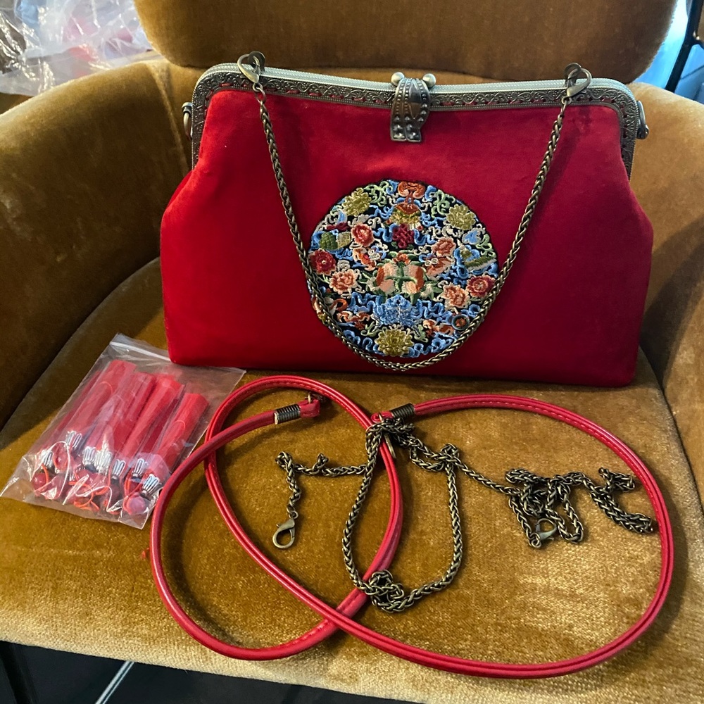 Handmade suede handbag
